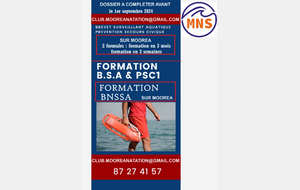 Formation BSA/BNSSA sur Moorea 2024