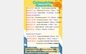Programme de la rentrée, MAJ réglement et calendrier