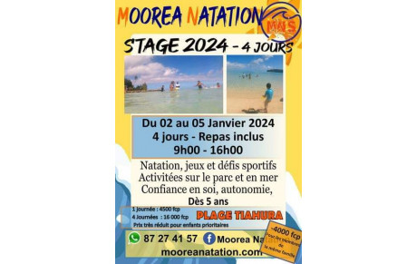 Stages Natation à Tiahura 2024
